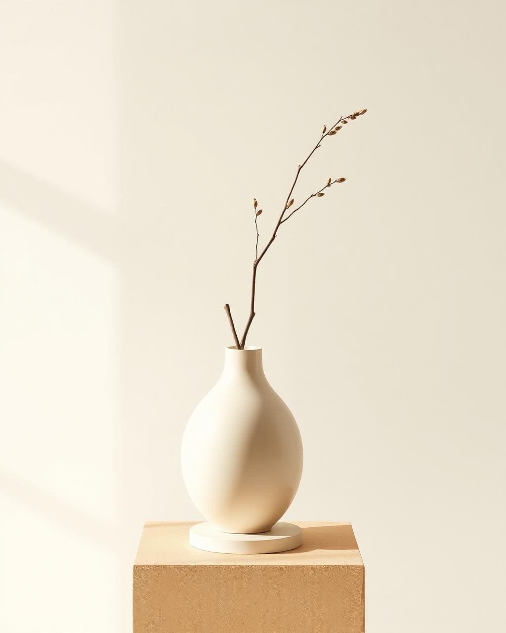Ceramic vase with dried branch